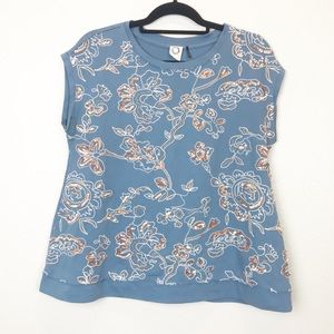 Anthro Akemi + Kin Embroidered and Sequined Top